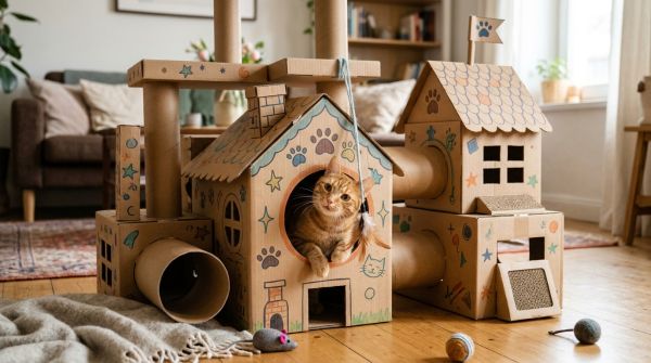 Les meilleures maisons en carton pour le jeu de votre chat